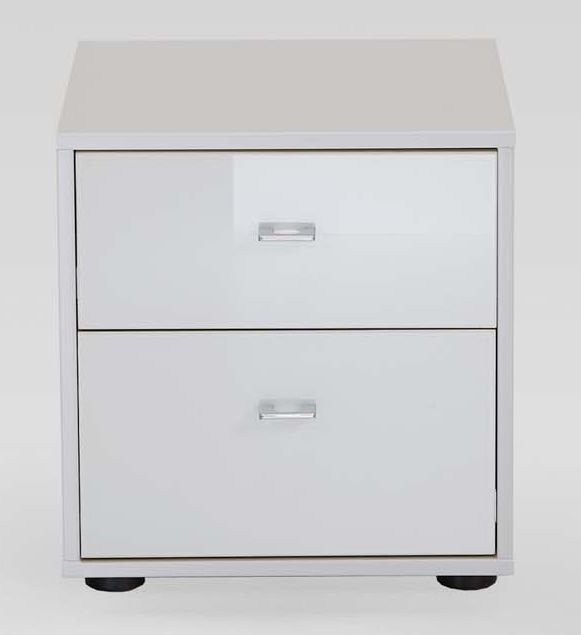 Product photograph of Tokio 2 Drawer Bedside Cabinet With Glass Front from Choice Furniture Superstore.
