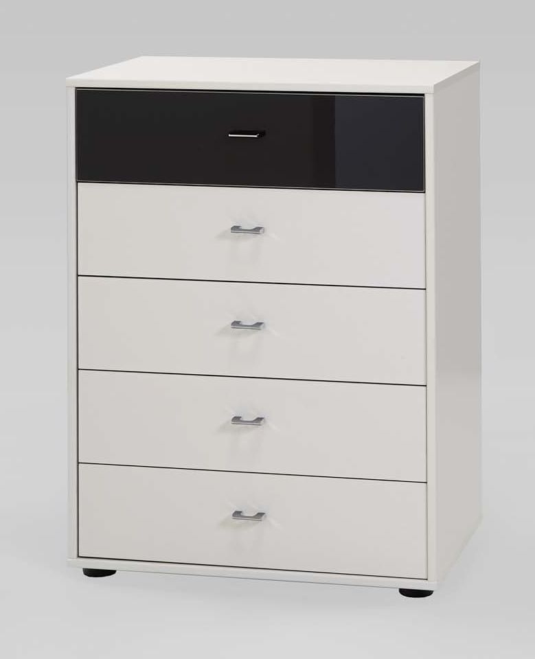 Product photograph of Wiemann Tokio Glass 5 Drawer Chest - Variation Available from Choice Furniture Superstore.