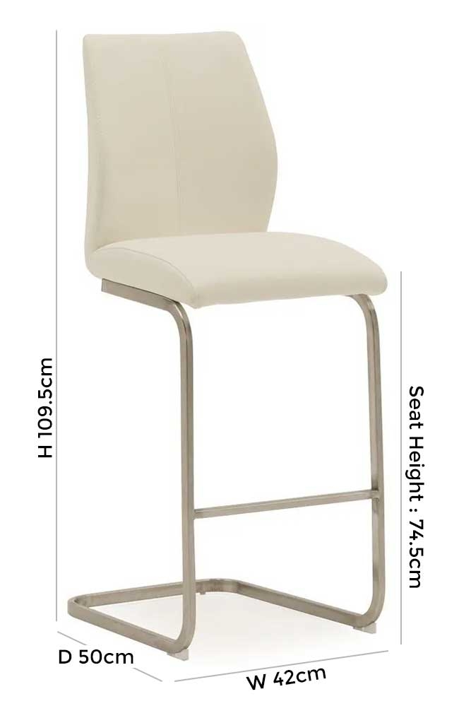 Product photograph of 2 X Vida Living Irma White Faux Leather Barstool from Choice Furniture Superstore.