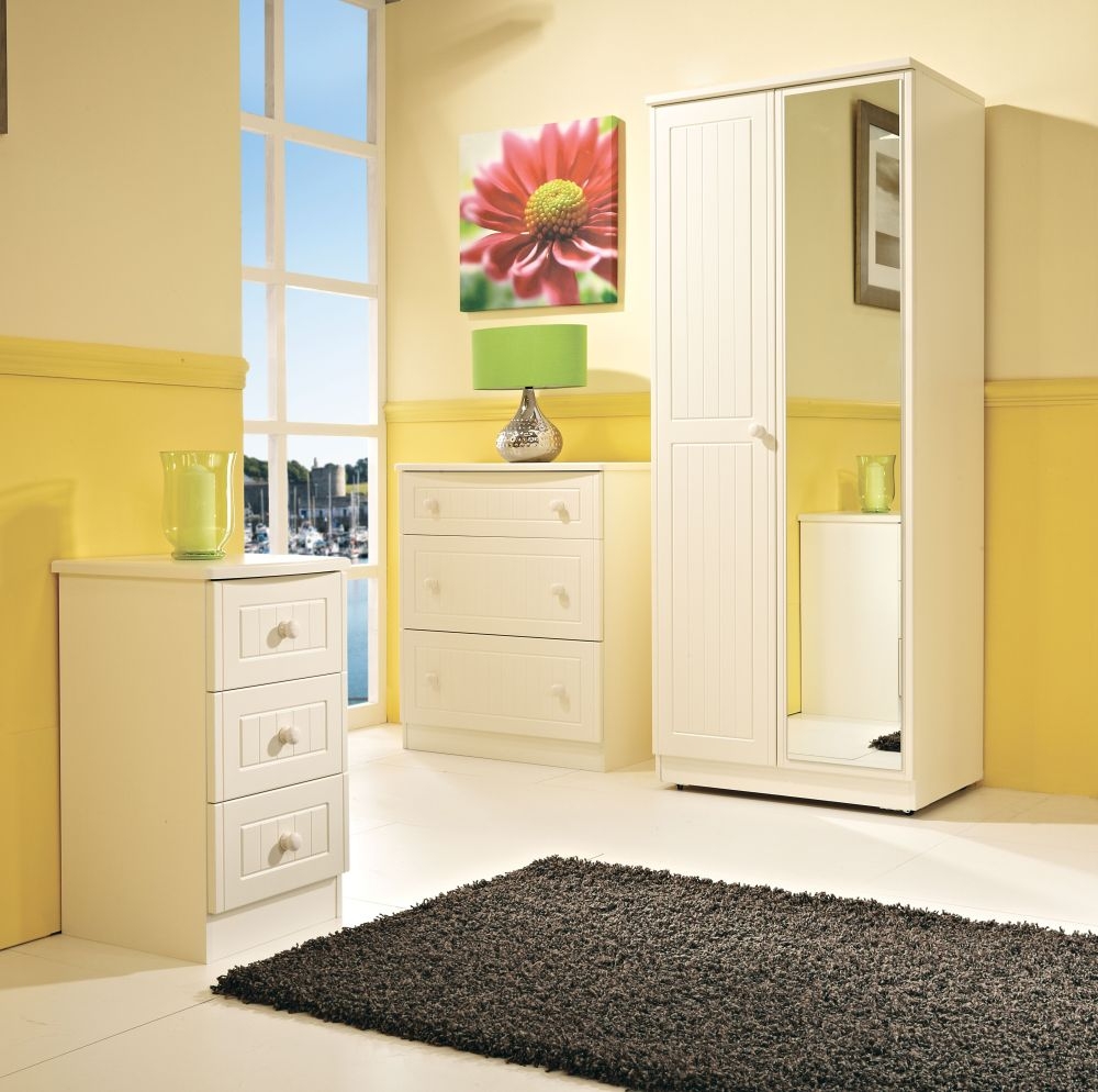 Product photograph of Warwick Cream 3 Drawer Beside Cabinet from Choice Furniture Superstore.