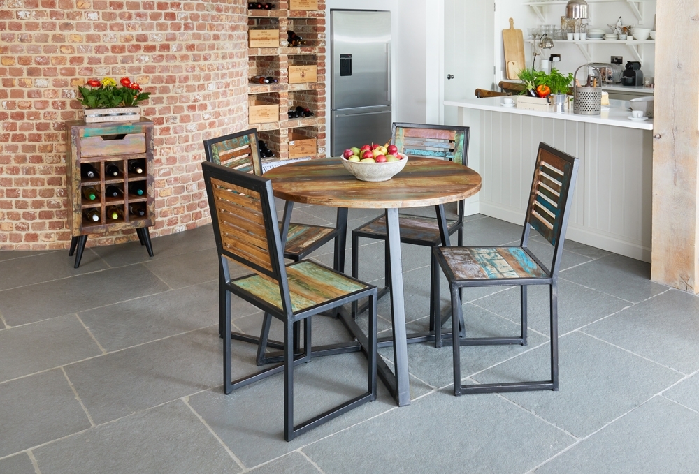 Product photograph of Urban Chic Reclaimed Round Dining Table - 2 Seater from Choice Furniture Superstore.