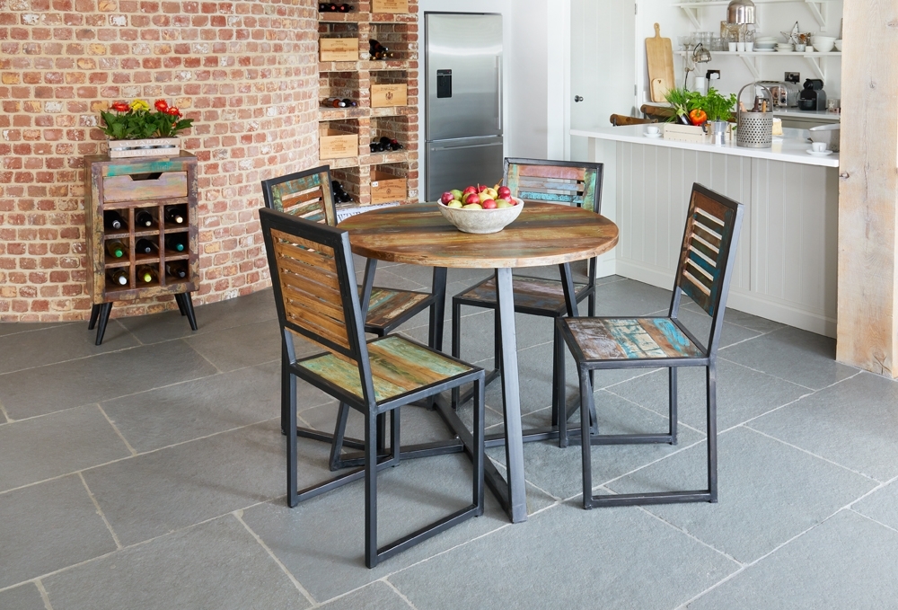 Product photograph of Urban Chic Reclaimed Round Dining Table - 4 Seater from Choice Furniture Superstore.