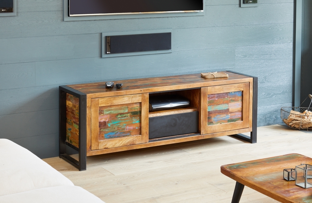 Product photograph of Urban Chic Reclaimed Wide Tv Cabinet from Choice Furniture Superstore.