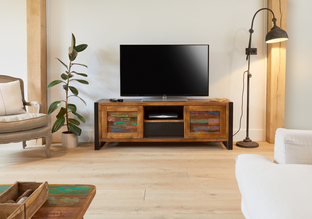 Product photograph of Urban Chic Reclaimed Wide Tv Cabinet from Choice Furniture Superstore.