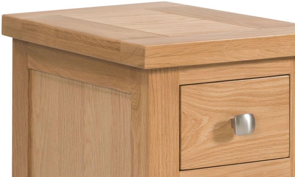 Product photograph of Appleby Oak Compact Bedside Cabinet from Choice Furniture Superstore.