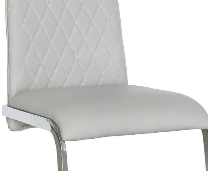 Product photograph of Leo Light Grey Faux Leather Dining Chair Sold In Pairs from Choice Furniture Superstore.