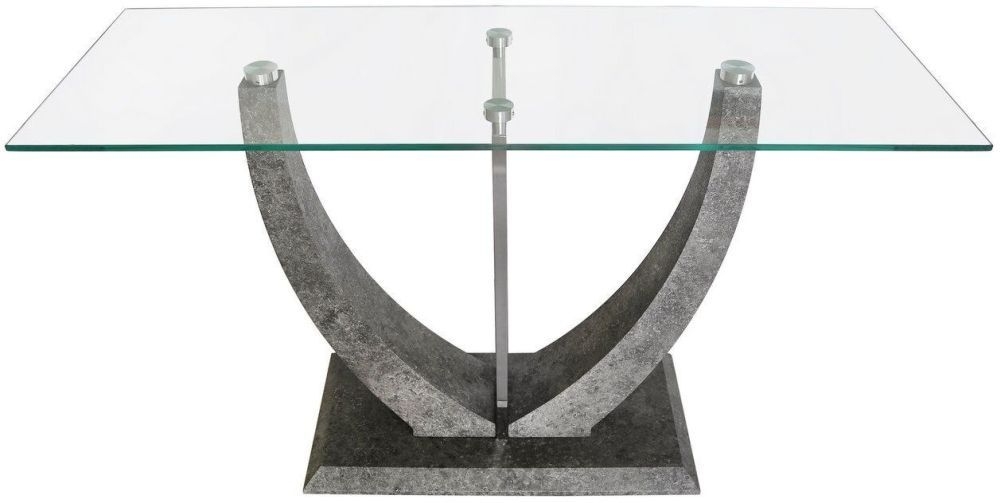 Product photograph of Leo Glass And Grey Console Table from Choice Furniture Superstore.