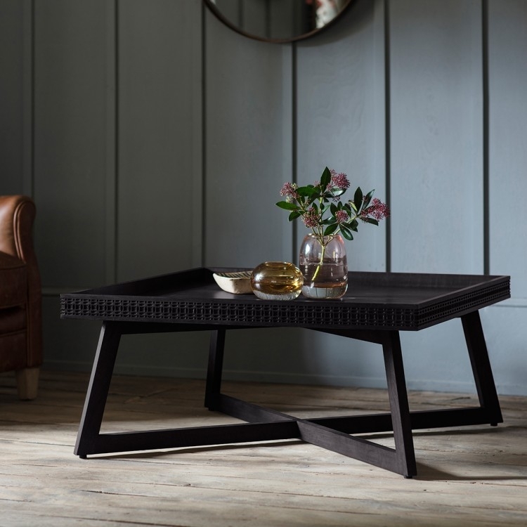 Product photograph of Kingston Boutique Black Mango Wood Coffee Table from Choice Furniture Superstore.