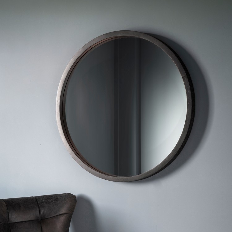 Product photograph of Boho Boutique Black Mango Wood Round Wall Mirror - W 90cm X D 6cm X H 90cm from Choice Furniture Superstore.