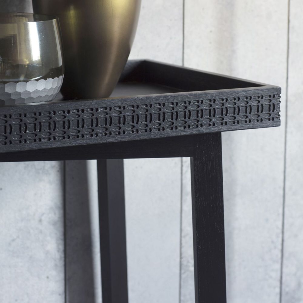 Product photograph of Kingston Boutique Black Mango Wood Console Table from Choice Furniture Superstore.