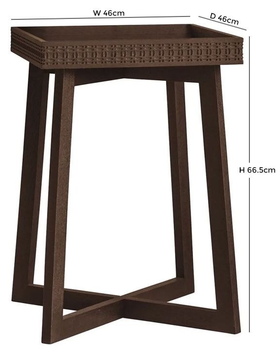 Product photograph of Boho Retreat Chocolate Mango Wood Bedside Table from Choice Furniture Superstore.