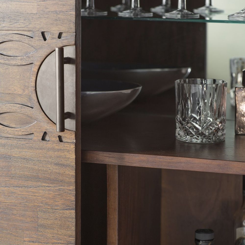 Product photograph of Kingston Retreat Chocolate Mango Wood Cocktail Cabinet from Choice Furniture Superstore.