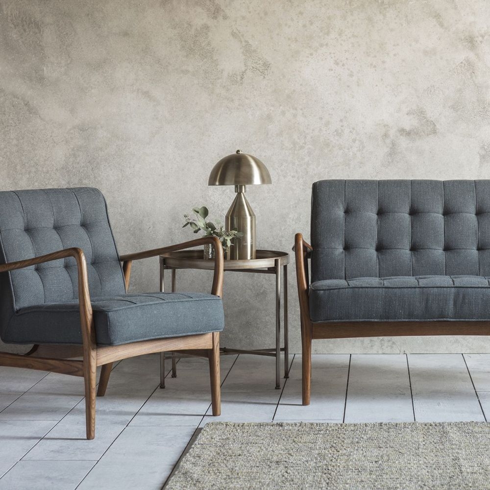 Product photograph of Humber Dark Grey Linen Armchair from Choice Furniture Superstore.