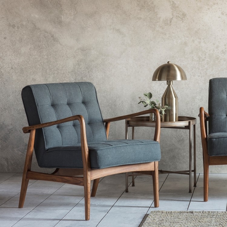 Product photograph of Humber Dark Grey Linen Armchair from Choice Furniture Superstore.