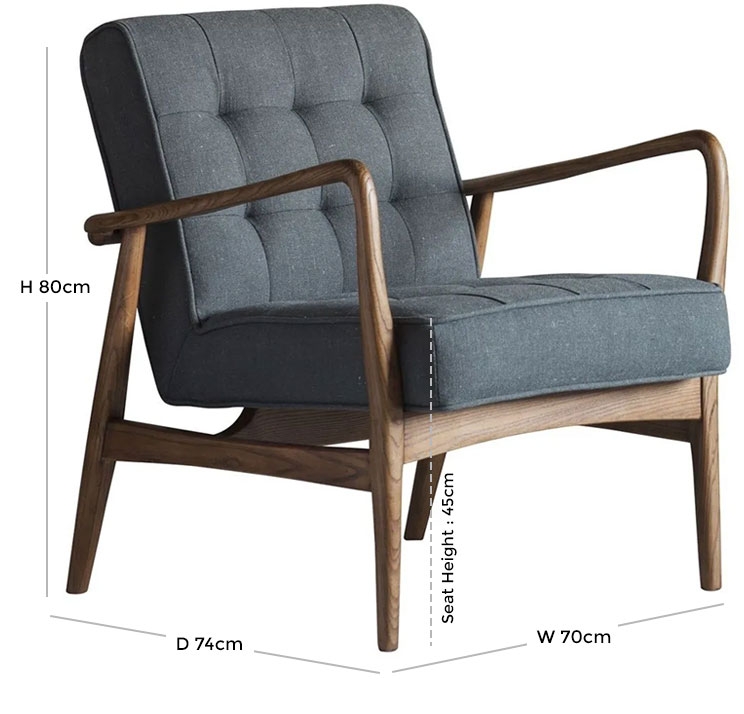 Product photograph of Humber Dark Grey Linen Armchair from Choice Furniture Superstore.