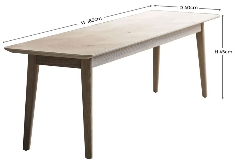 Product photograph of Milano Chevron Oak Dining Bench from Choice Furniture Superstore.