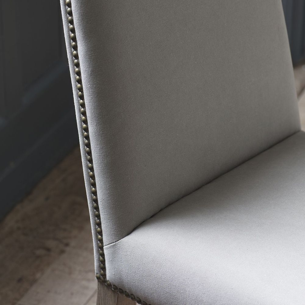 Product photograph of Lisburn Cement Linen Dining Chair Sold In Pairs from Choice Furniture Superstore.