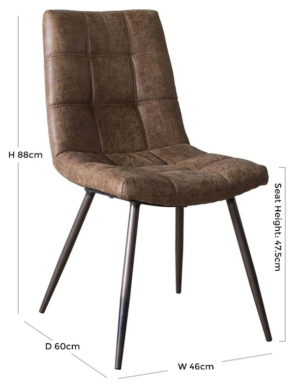Product photograph of Darwin Brown Faux Leather Dining Chair Sold In Pairs from Choice Furniture Superstore.