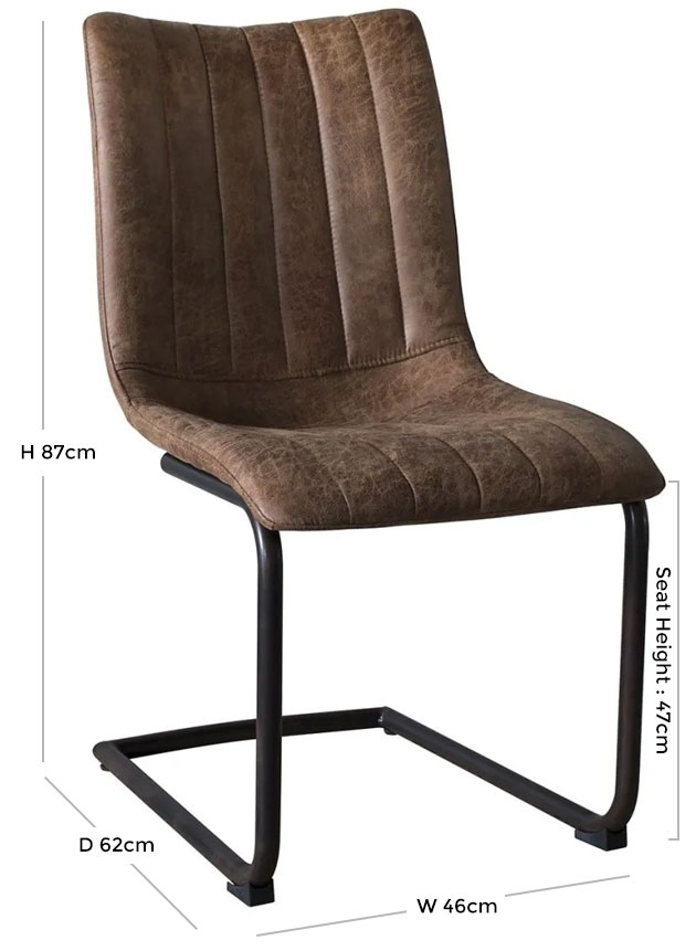 Product photograph of Edington Brown Faux Leather Dining Chair Sold In Pairs from Choice Furniture Superstore.