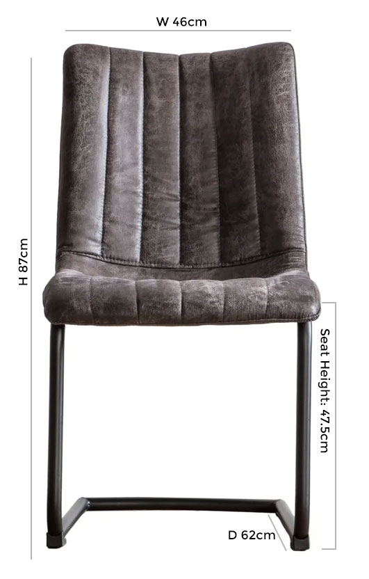 Product photograph of Edington Grey Faux Leather Dining Chair Sold In Pairs from Choice Furniture Superstore.