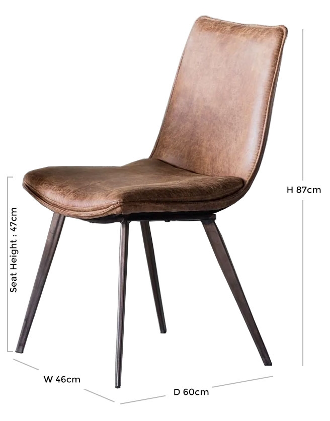 Product photograph of Bath Brown Faux Leather Dining Chair Sold In Pairs from Choice Furniture Superstore.