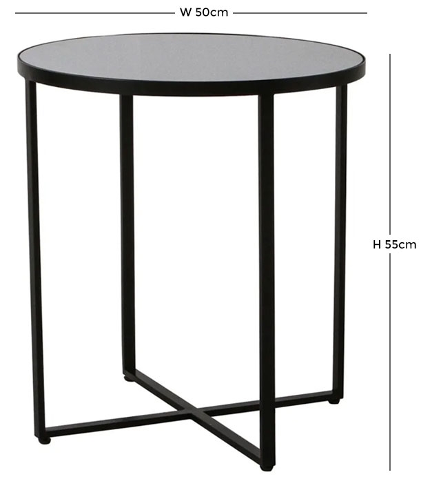 Product photograph of Tyne Mirrored Side Table from Choice Furniture Superstore.