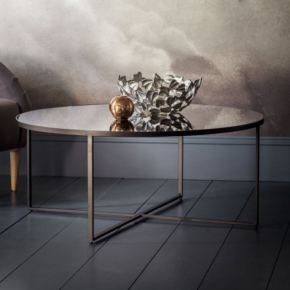 Product photograph of Torrance Grey Mirrored Coffee Table from Choice Furniture Superstore.