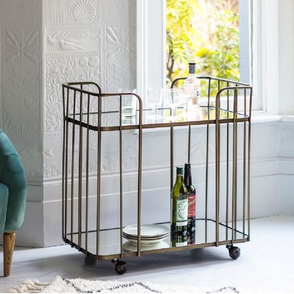 Product photograph of Verna Bronze Drinks Trolley from Choice Furniture Superstore.