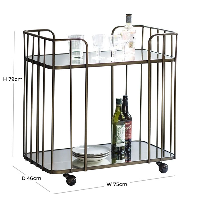 Product photograph of Verna Bronze Drinks Trolley from Choice Furniture Superstore.