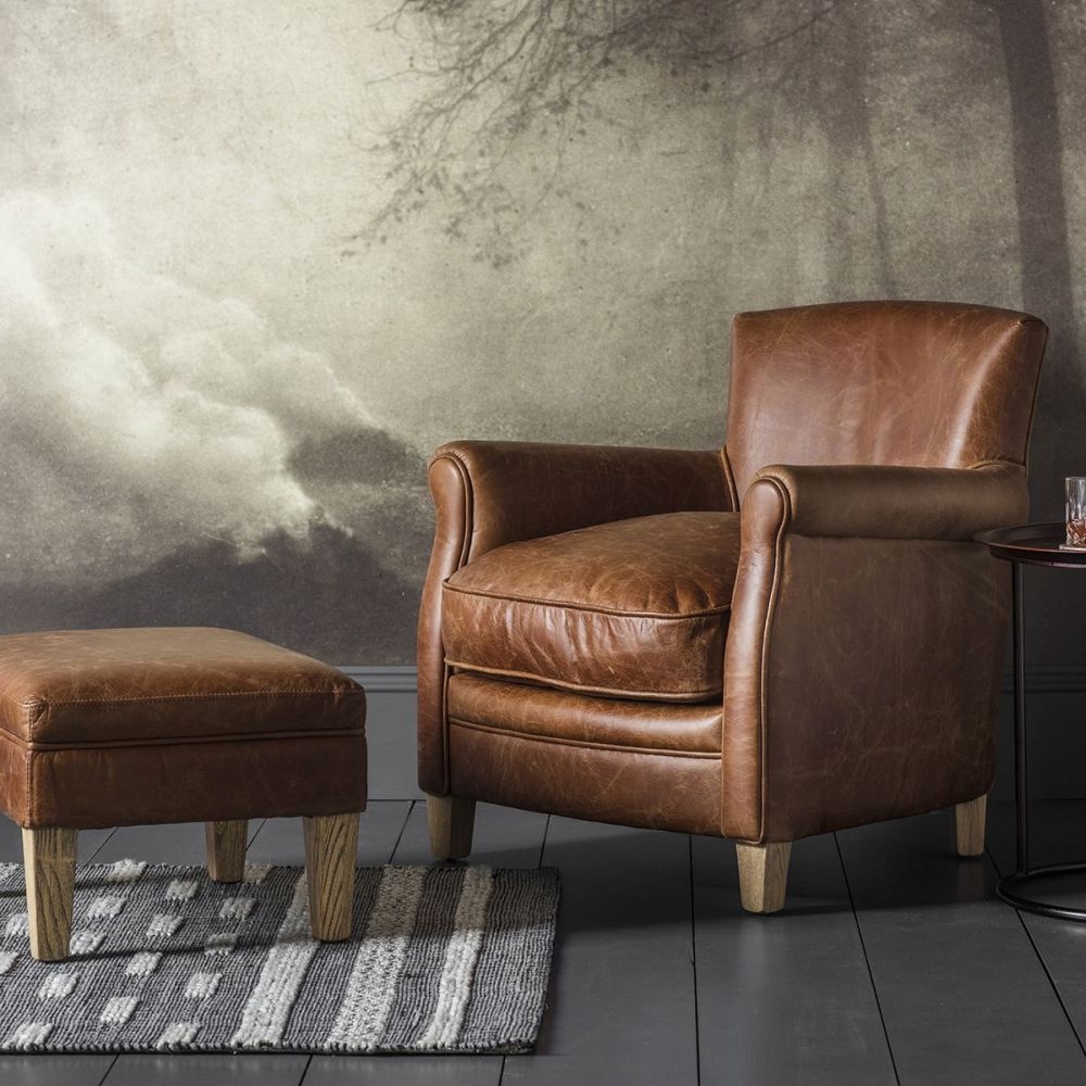 Product photograph of Devon Vintage Brown Leather Chair from Choice Furniture Superstore.