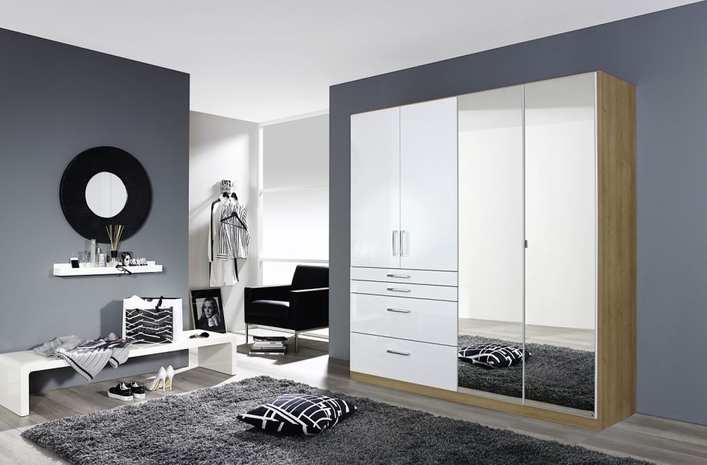 Product photograph of Homburg High Gloss Combi Wardrobe from Choice Furniture Superstore.