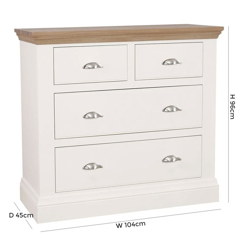 Product photograph of Tch Coelo 2 2 Drawer Chest - Oak And Painted from Choice Furniture Superstore.