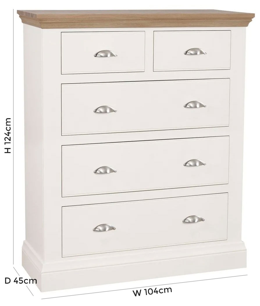 Product photograph of Tch Coelo 3 2 Drawer Chest - Oak And Painted from Choice Furniture Superstore.