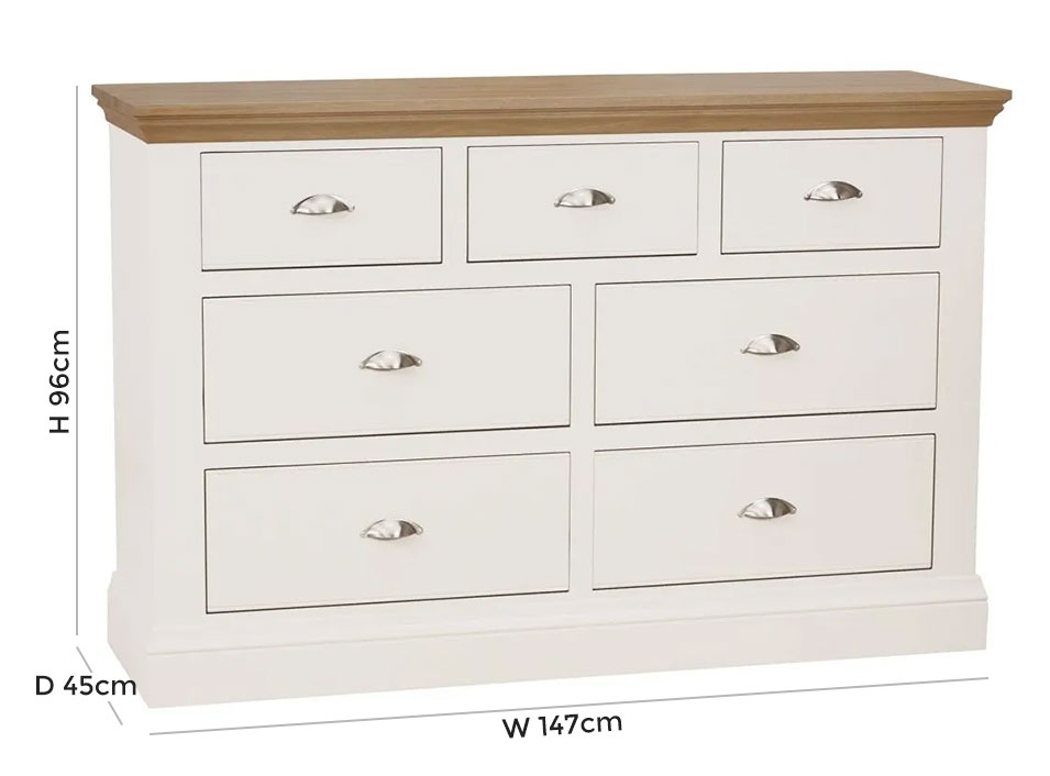 Product photograph of Tch Coelo 4 3 Drawer Chest - Oak And Painted from Choice Furniture Superstore.