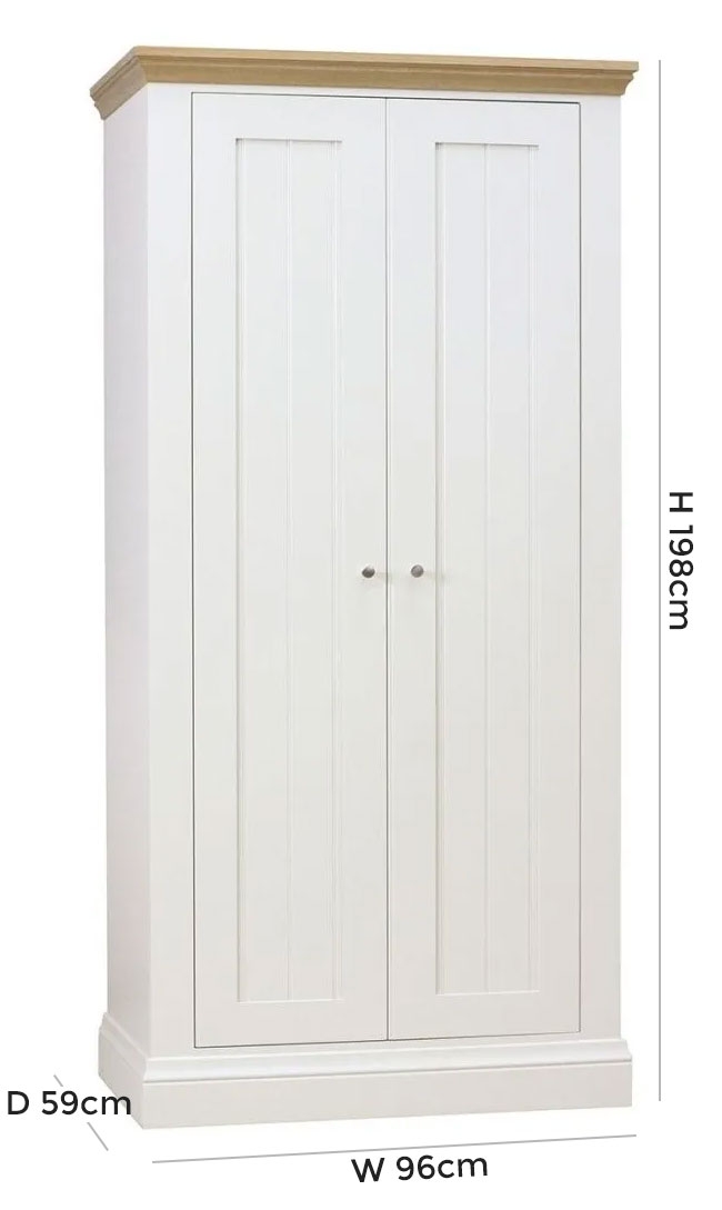 Product photograph of Tch Coelo 2 Door Wardrobe - Oak And Painted from Choice Furniture Superstore.
