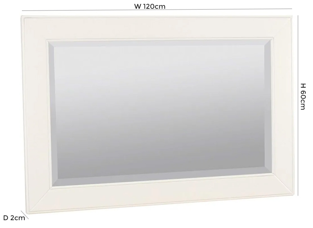 Product photograph of Tch Coelo Painted Rectangular Wall Mirror - 120cm X 60cm from Choice Furniture Superstore.