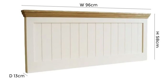 Product photograph of Tch Coelo Panel Headboard - Oak And Painted from Choice Furniture Superstore.