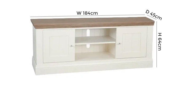Product photograph of Tch Coelo Large Tv Unit - Oak And Painted from Choice Furniture Superstore.