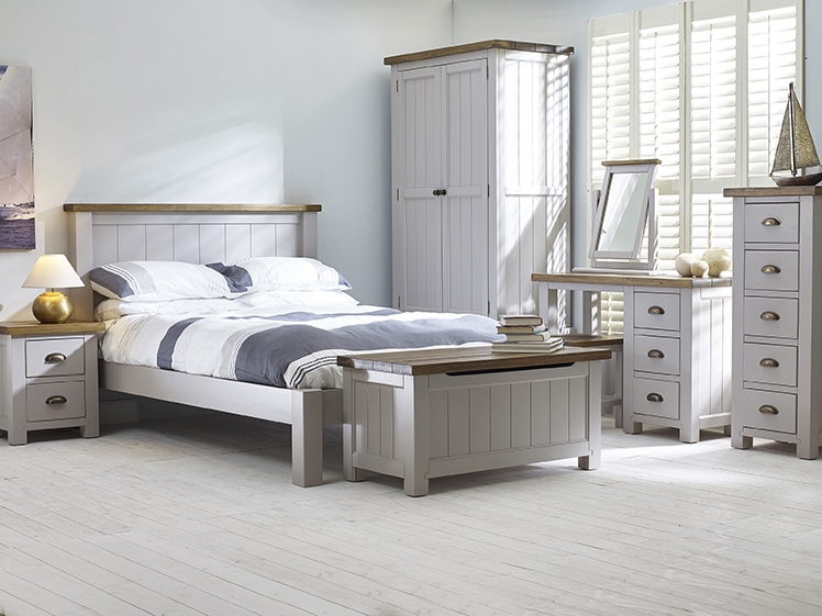 Product photograph of Regatta Grey Painted Pine Bed Frame Low Foot End from Choice Furniture Superstore.