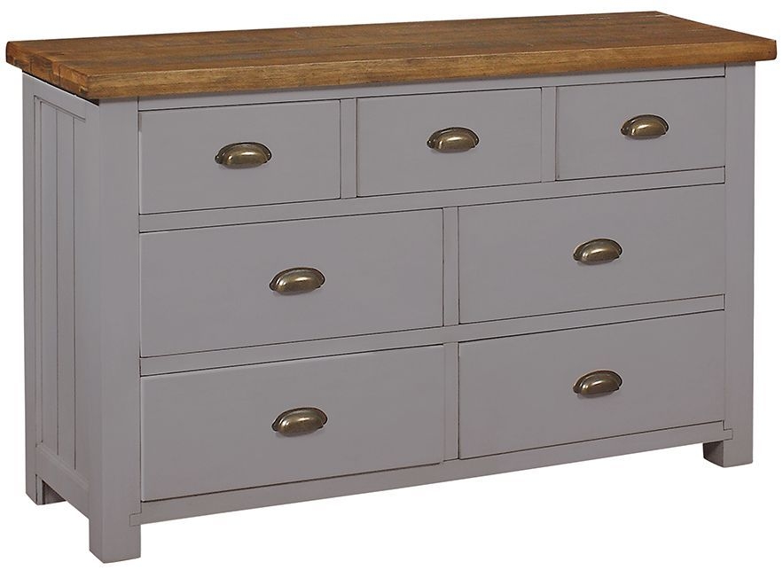 Product photograph of Regatta Grey Painted Pine Wide Chest 3 4 Drawers from Choice Furniture Superstore.