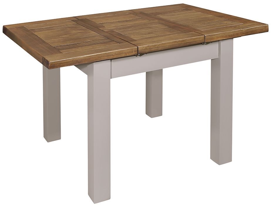 Product photograph of Regatta Grey Painted Pine Dining Table Seats 4 To 6 Diners 90cm To 130cm Extending Square Top from Choice Furniture Superstore.