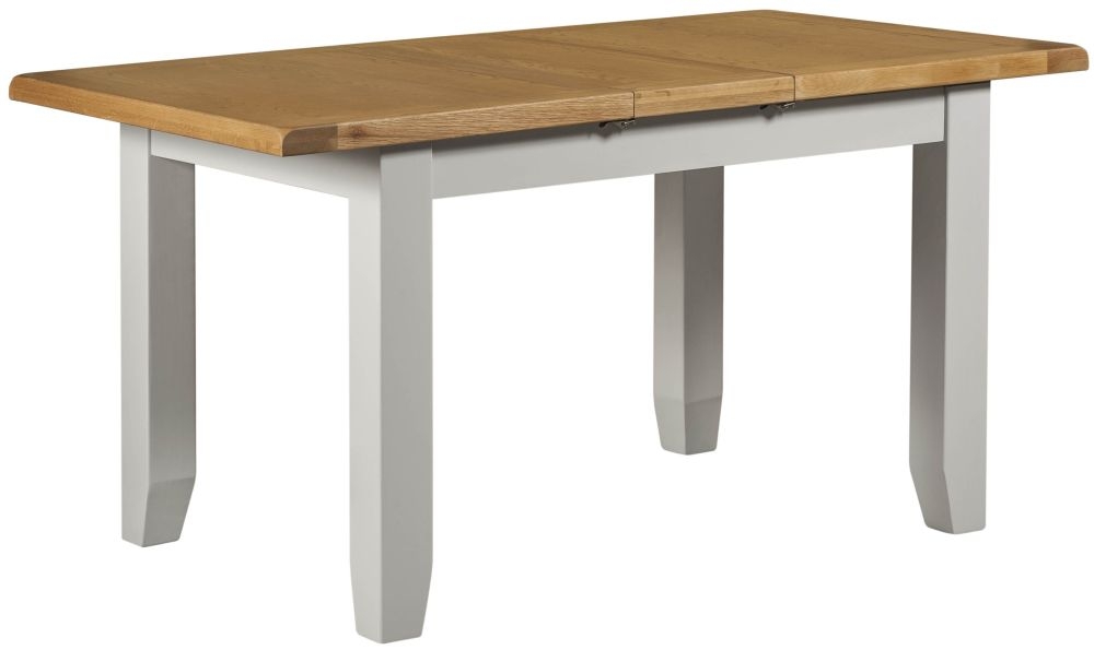 Product photograph of Lundy Grey And Oak Dining Table Seats 4 To 6 Diners 120cm To 150cm Extending Rectangular Top from Choice Furniture Superstore.
