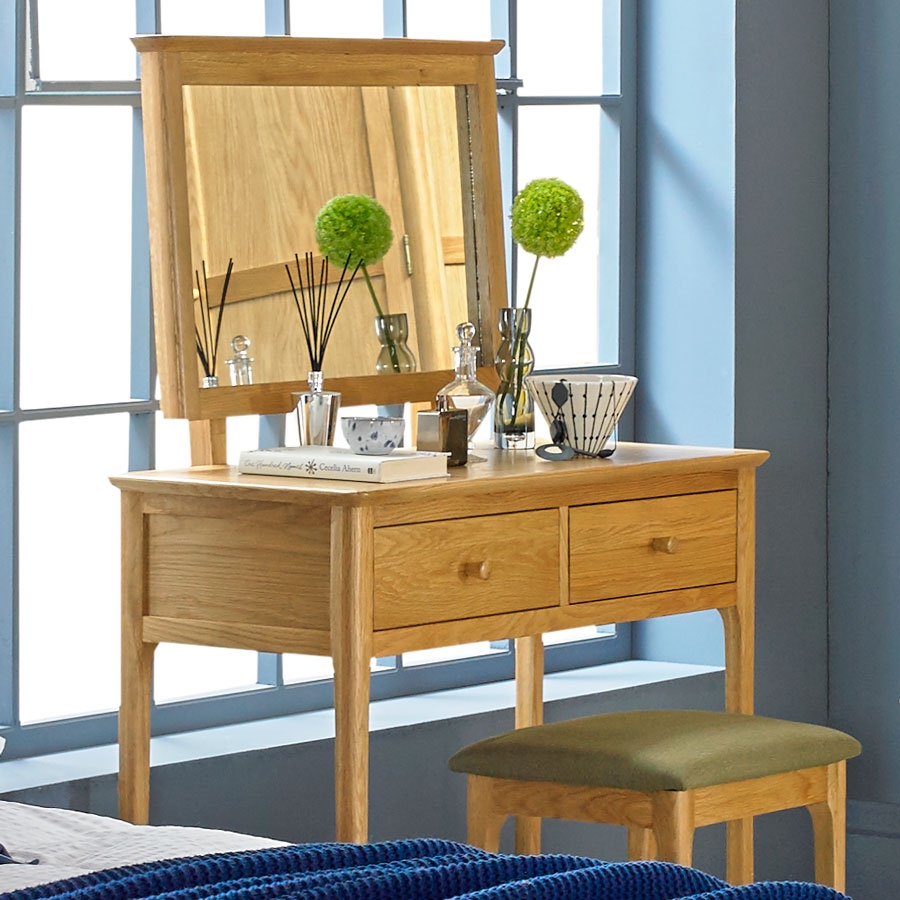 Product photograph of Cornett Shaker Style Oak Dressing Table Set With Stool And Mirror from Choice Furniture Superstore.