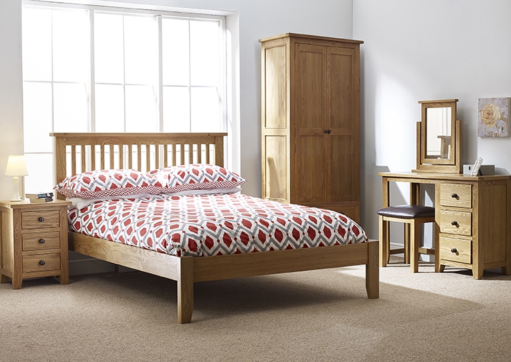 Product photograph of Appleby Petite Oak Bed Frame Low Foot End With Slatted Headboard from Choice Furniture Superstore.