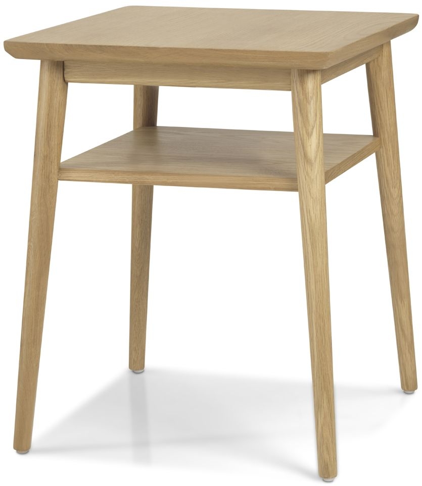 Product photograph of Skean Scandinavian Style Oak Lamp Table With Shelf from Choice Furniture Superstore.