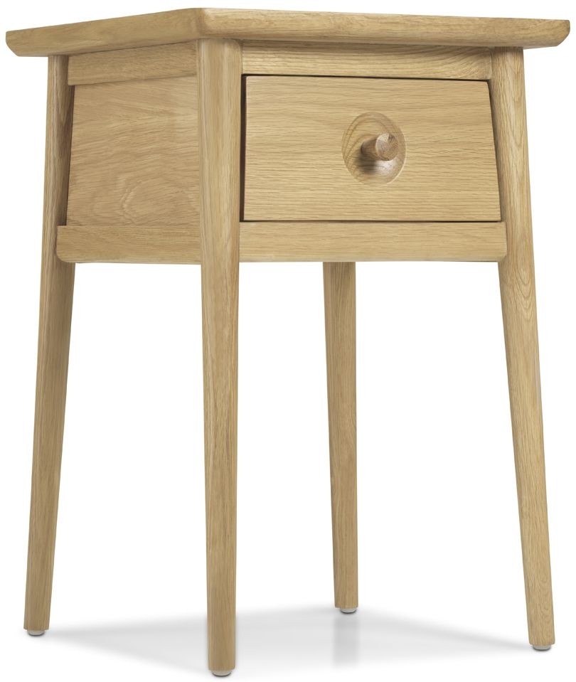 Product photograph of Skean Scandinavian Style Oak Lamp Table 1 Drawer from Choice Furniture Superstore.
