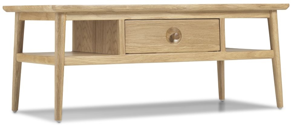 Product photograph of Skean Scandinavian Style Oak Coffee Table With 2 Drawer Storage from Choice Furniture Superstore.