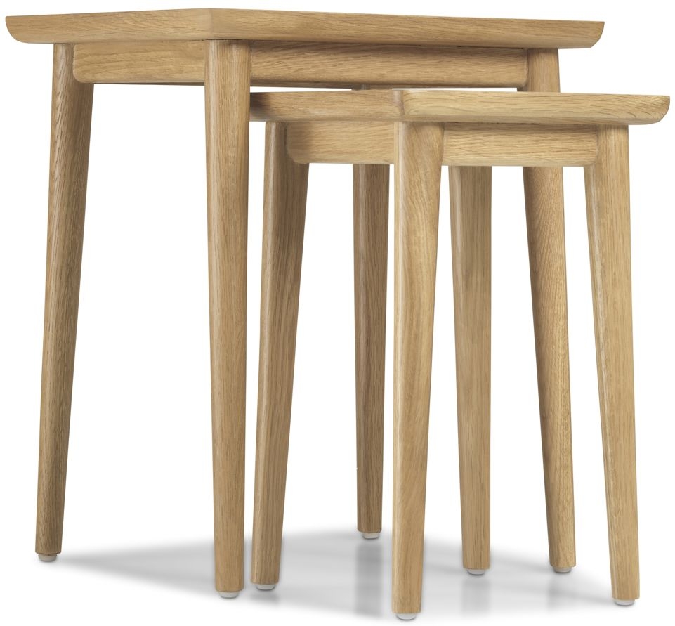 Product photograph of Skean Scandinavian Style Oak Nest Of Tables Set Of 3 from Choice Furniture Superstore.