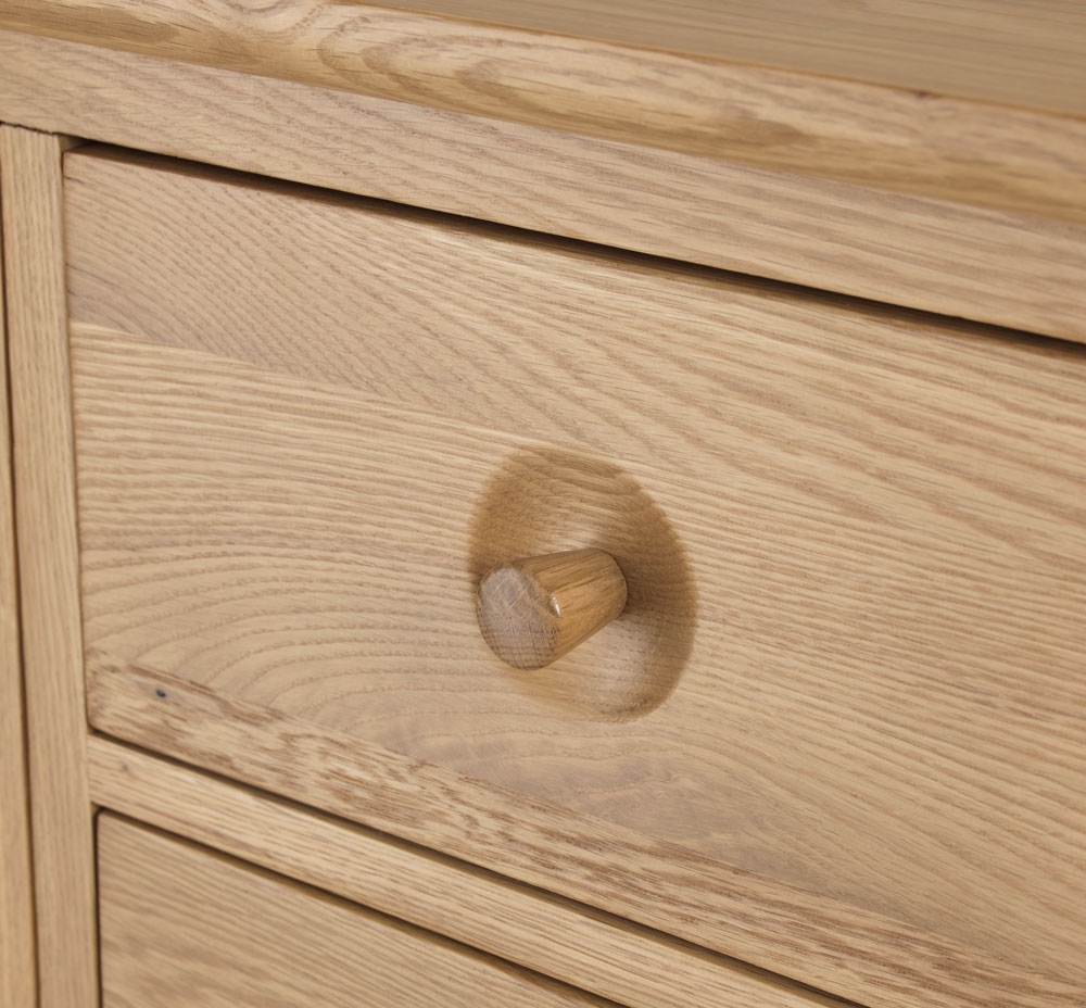Product photograph of Skean Scandinavian Style Oak Console Table 1 Drawer Storage from Choice Furniture Superstore.