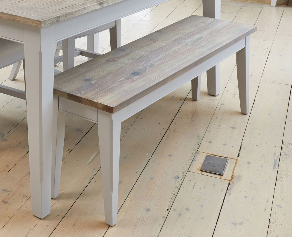 Product photograph of Signature Grey Painted Dining Bench from Choice Furniture Superstore.